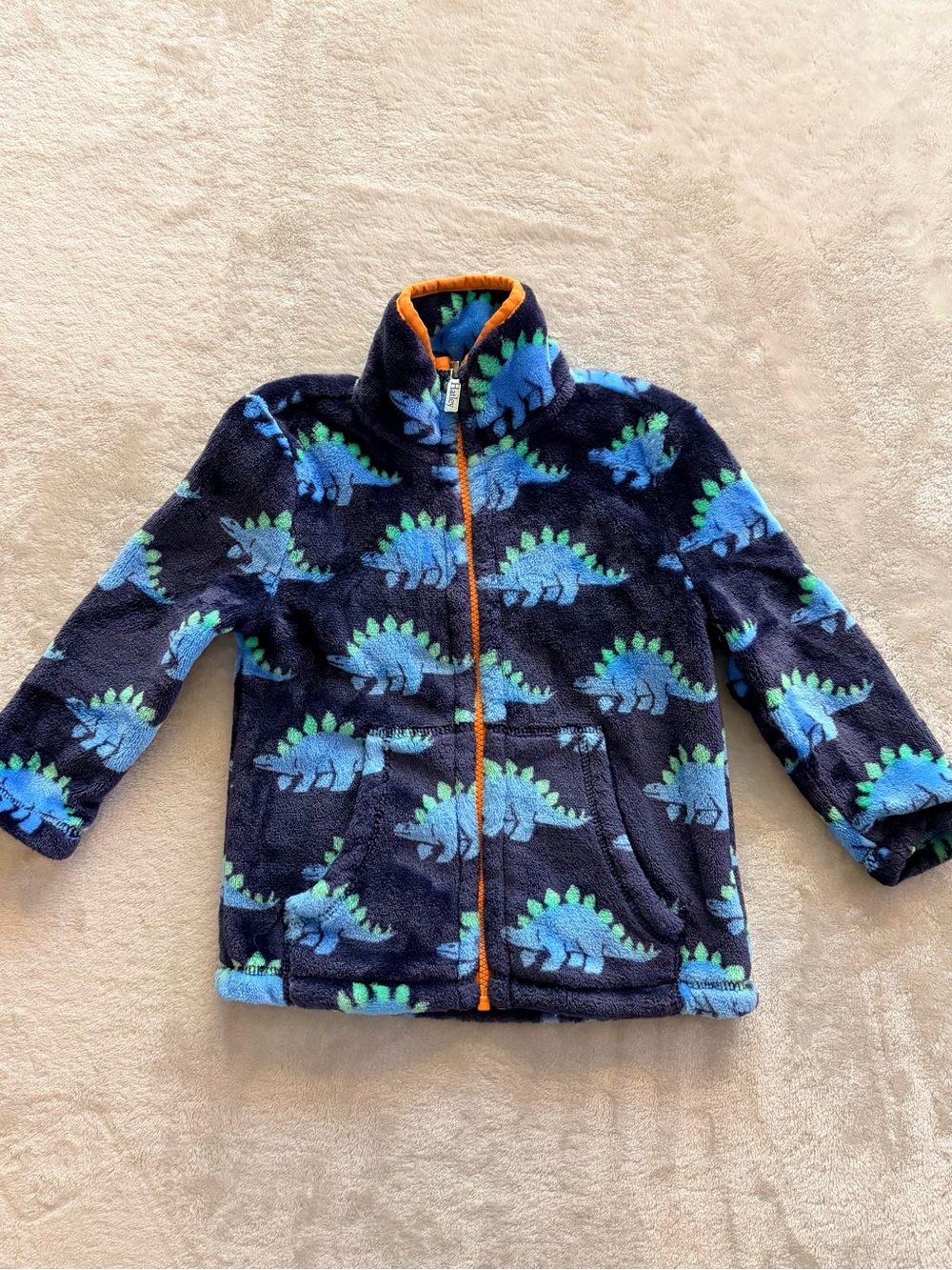 Hatley Dinosaur Fleece Jacket | Size 2 | Blue Stegosaurus Full Zip